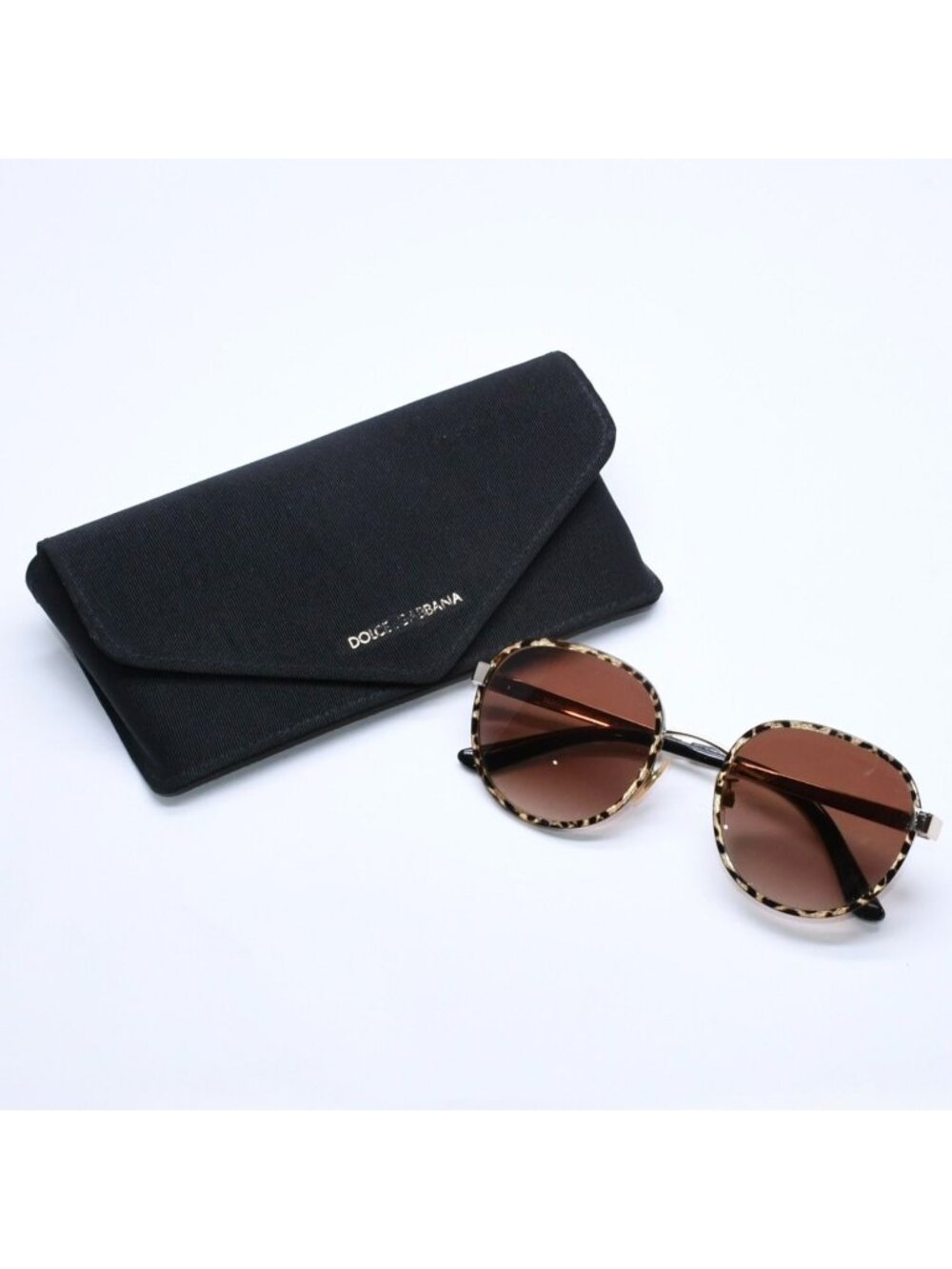 Dolce & Gabbana Sunglasses Eyewear 02/13 Gold Leopard Print